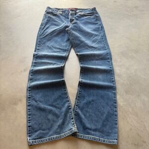 Levis 525 Nouveau Low Boot Cut Stretch Jeans Medium Wash Denim 12 MIS M 32x30